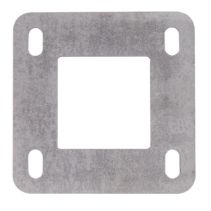 Płytka montażowa do słupka ze stali czarnej 200x200 mm – otwór 100 mm