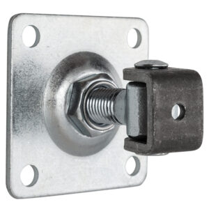 Zawias regulowany M18 z szyldem 80x80x4 mm do furtek i bram skrzydłowych