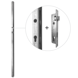 Słupek40x40x1,5x1500 mm z kasetą na zamek hakowy H40