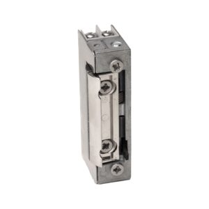 Elektrozaczep symetryczny 1443RF 12-24V AC/DC radialny z blokadą i pamięcią – wąski regulowany