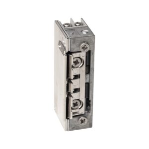 Elektrozaczep symetryczny 1433RFT 12-24V AC/DC radialny z wyślizgiem i pamięcią – wąski, regulowany