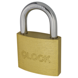 Kłódka żeliwna QLOCK 60 mm złota