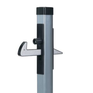Zaczep dolny skrzydła bramy z odbojnikiem, regulowany pod profil 40mm do 60mm