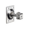 Zawias regulowany nierdzewny Pinox M12 z szyldem 75x55 - Surowy