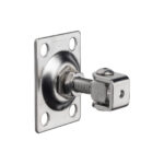 Zawias regulowany nierdzewny Pinox M12 z szyldem 75x55 - Surowy
