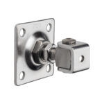 Zawias regulowany nierdzewny Pinox M16 z szyldem 80x80 - Surowy