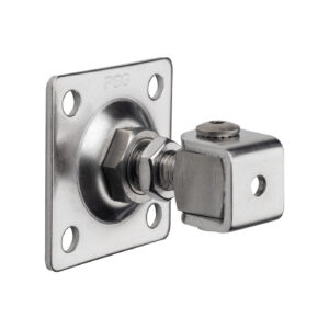 Zawias regulowany nierdzewny Pinox M16 z szyldem 80x80 - Surowy