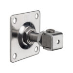 Zawias regulowany nierdzewny Pinox M20 z szyldem 100x100 - Surowy