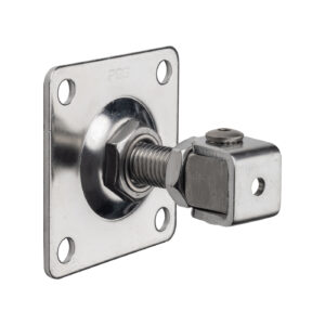 Zawias regulowany nierdzewny Pinox M20 z szyldem 100x100 - Surowy